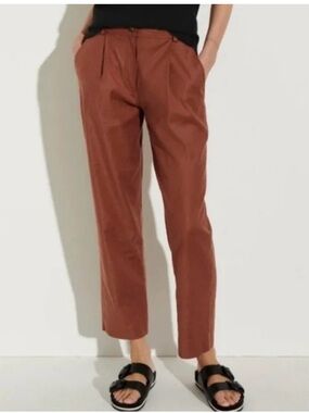 Reset rusted colored linen blend trousers